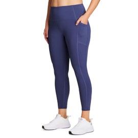 RBX Women's Plus Size Legging High Waisted Squat Proof Moisture Wicking Workout Tights Full Length Leggings with Pockets Crown Blue 3X