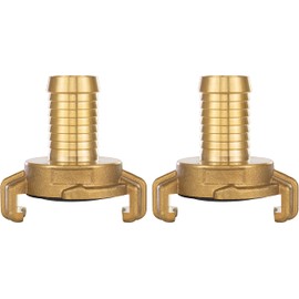 Poppstar Set of 2 Brass Hose Connectors 3/4 Inch Nozzle (System Geka Quick Coupling 3/4 Inch Hose Nozzle) for 19 mm Hose Inner Diameter