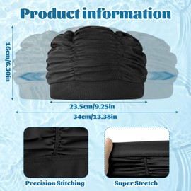 2 Pieces Women’s Swim Cap Elastic Swim Hat for Women with Long Hair Soft and Comfortable Swimming Cap Made Nylon Perfect for Swimming and Water Sports