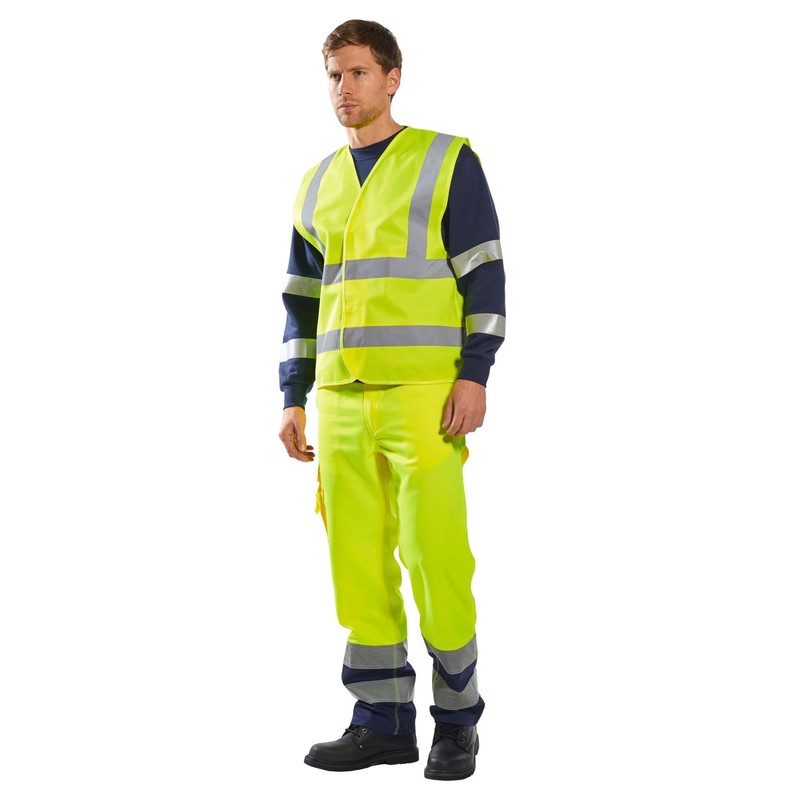 Portwest C470YER4X/5X Hi-Vis Two Band and Brace Vest, Regular, 4X-Large/5X-Large,