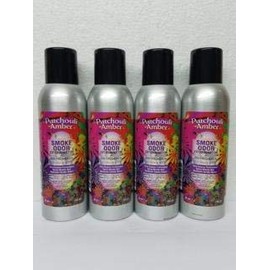 Smoke Odor Exterminator 198 gm/ 7 oz Large Spray Patchouli Amber Set of Four Cans.