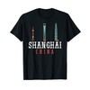 Shanghai China City Skyline Map T-Shirt