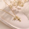 GINAZL Initial Cross Necklace for Women, Cublic Zirconia Cross Pendant