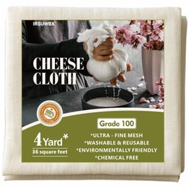 Cheese Cloths 4 Yard Cheesecloth Roll - Unbleached, Reusable Muslin Cloth for Straining Pastillas de Cuajo, Making Queso, Juicing, Butter, and Filtering Milk (Grade 100, 36 Sq Feet)
