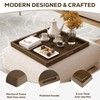 Axeman 22 Inch Large Square Wooden Ottoman Tray for Living