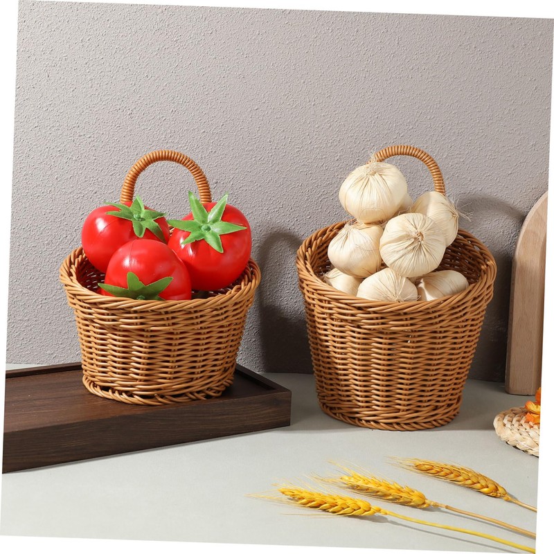 ULTECHNOVO 2Pcs Wall Hanging Flower Baskets Woven Storage Baskets for