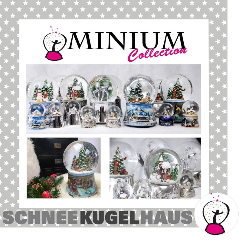 3 cute mini snow globes winter and Christmas, silver grey