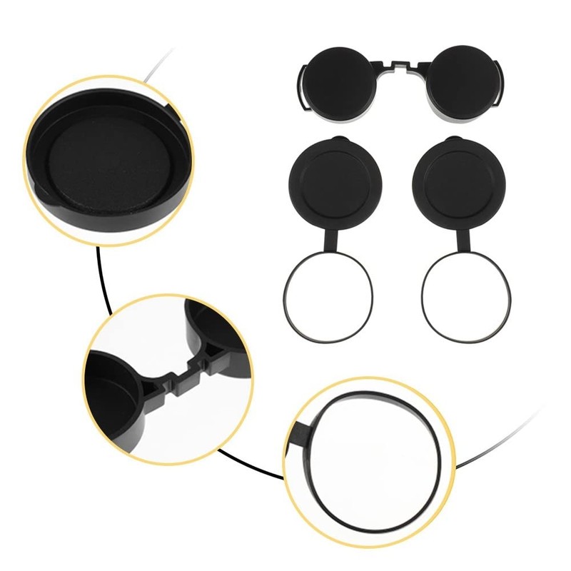 Binoculars Cover, 3 Pieces 42 mm Lens Cover, Rubber Dust