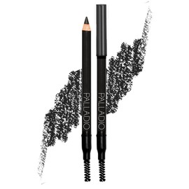 Palladio Lápiz de cejas, Crea Líneas Como Pelos, Rellena Cejas, Cepillo Adjunto Suaviza Trasos de Lápiz, Aspecto Natural, Realza Cejas, Larga Duración, Ultra Preciso, Black