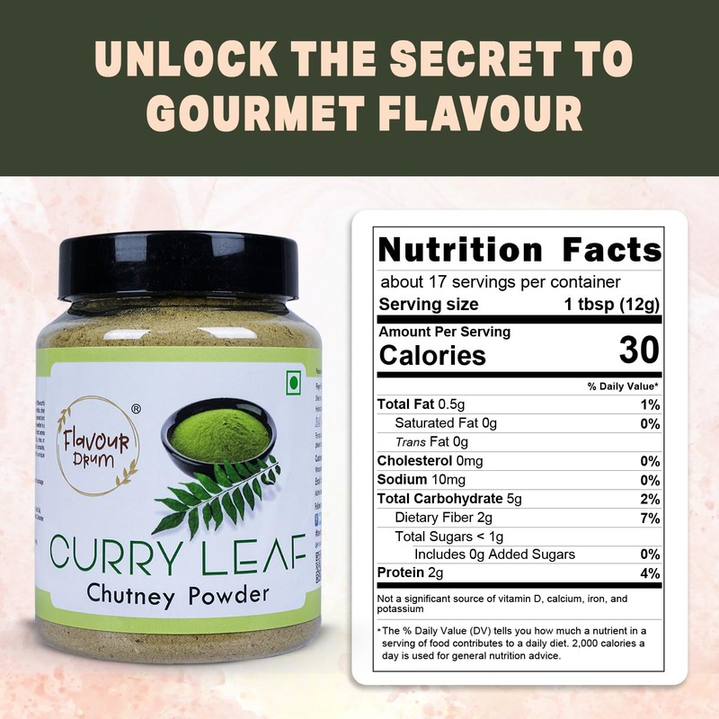 Flavour Drum Curry Leaf Chutney Powder,7 oz (200 g) |