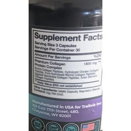 Raw Science Multi Collagen Complex Hair Skin Nails 90 Capsules Exp 12/2026