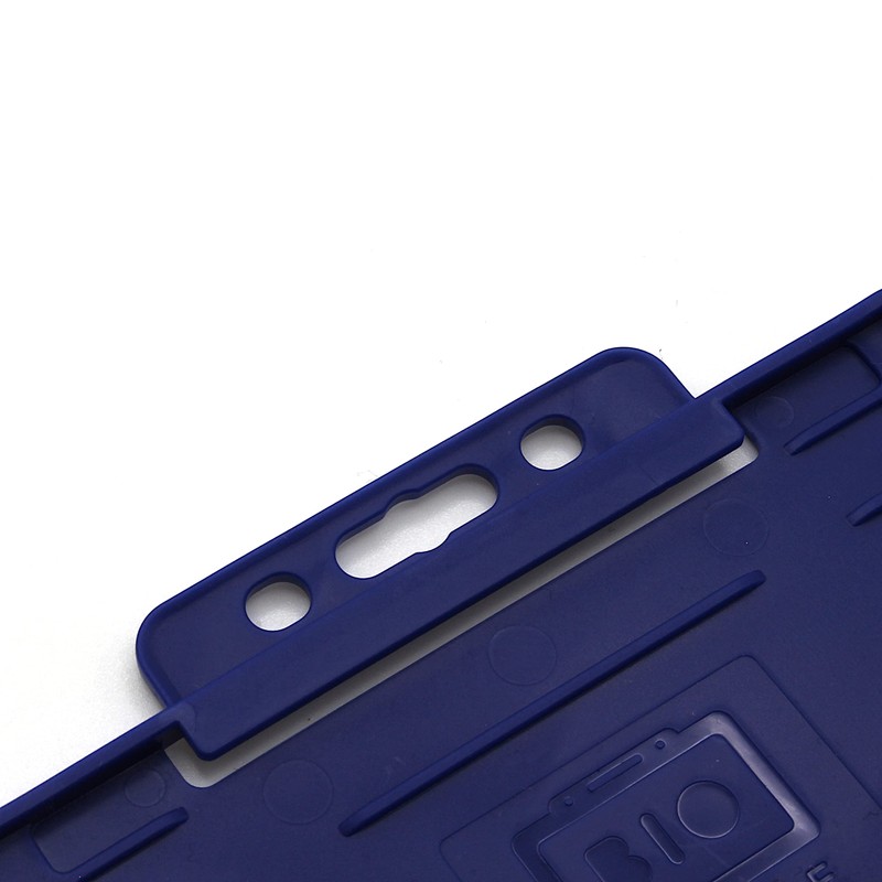 10 x Mid Blue BioBadge Landscape ID Card Holders Open-Faced