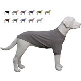 Lovelonglong Ribbed Dog T-Shirt Cotton Knitted Dog Sweaters for All Season Pet T-Shirts for Large Medium Small Dogs Dark Gray XS