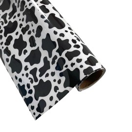 Animal Print Heat Transfer Vinyl Roll 12 Inch x 5 Feet Animal Pattern Vinyl Iron on HTV for Clothing T-Shirts DIY Decoration (Cow Patterned)