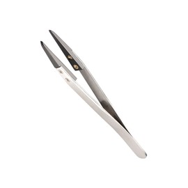 CoCud Stainless Steel Ceramic Tweezer, Non-Conductive Heat Resistant Straight Round Tip - (Applications: for Mechanical Equipment Repair)