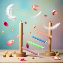 2 Pcs Multi-Color Random Bird Perch Stand Toy Wood Parrot Perch Stand Grinding Claw Sticks Sanded Surface Cage Toy for Parakeets Finches Parakeet Toys Birdcage Accessories