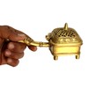 Esplanade Brass Incense Burner Dhoop Dani Stand with Handle- 15