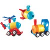 Learning Resources 1-2-3 Build It! Rocket-Train-Helicopter, Toddler Building Toy, 17