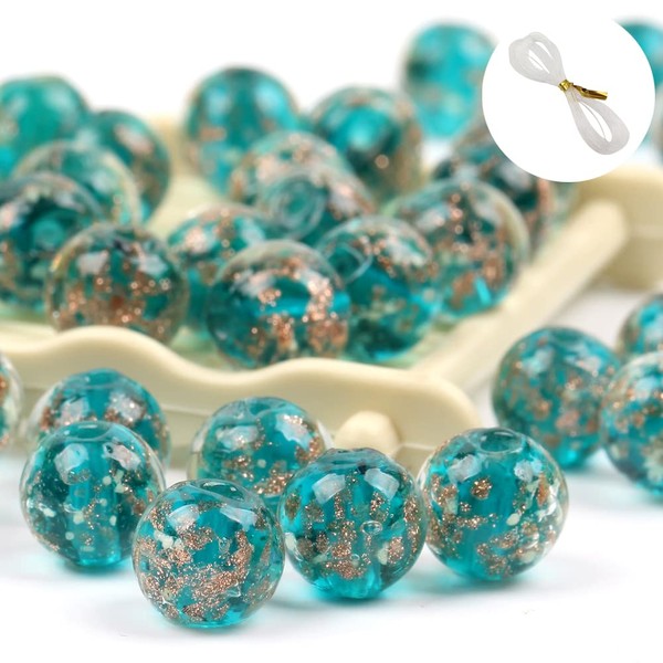 20 PCS Fruit Green Luminous Glass Beads， Glow in The