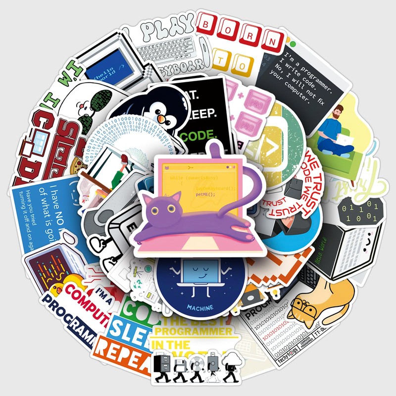 Programming Stickers,50Pcs Gifts for Developers Programmers Hackers Engineers, Program Stickers