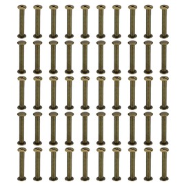 PATIKIL 100 Sets Chicago Screws, M5x35mm Chicago Screws Phillips Binding Post Screw Bolts Leather Rivets Fasteners Connectors Steel for Leather Belt Scrapbook Photo Albums, Brown