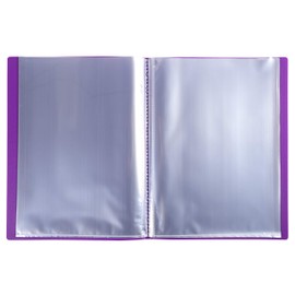 Exacompta 88526E Opaque Polypropylene Display Folder 24 x 32 cm for DIN A4 50 Crystal Pockets High Transparency Pack of 1 Purple
