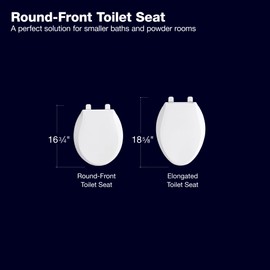 KOHLER K-26802-96 Impro ReadyLatch Quiet Close Round Toilet Seat, Soft Close Toilet Seat, Toilet Seats for Round Toilets, Biscuit
