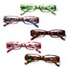 5 Pack Spring Hinge Reading Glasses Rectangular Fashion Quality Readers