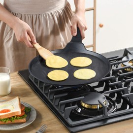 S·KITCHN Nonstick Crepe Pan, Skillet Pan for Dosa Tawa Omelette Tortillas Crispy Pancake, Griddle Pancake Pan, PFOA FREE and Induction Compatible - 10IN