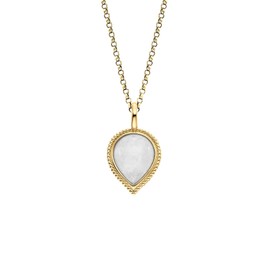 Engelsrufer ERN-PUREDROP-MO-G Necklace with Pendant in Sterling Silver and Moonstone in Gold, Length: 42 cm + 4 cm + 4 cm, Sterling Silver, Cubic Zirconia