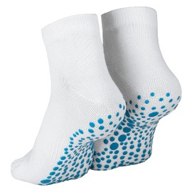 Piarini 1 Pair of Short Toe Socks - ABS Cotton Socks - Socks for Yoga Dance Pilates Fitness - Black Grey Pink White 35-38 39-42, White