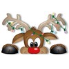 Peeping Santa and Rudolph Window Clings – With 28 Snowflakes
