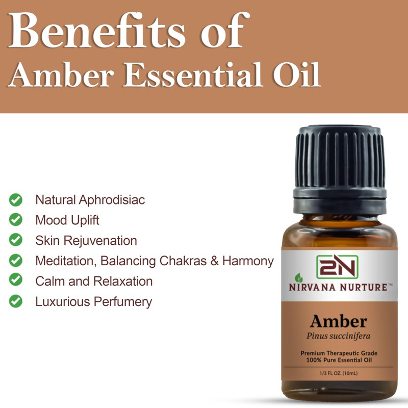 Nirvana Nurture Amber Essential Oil 100% Pure Premium Therapeutic Grade,