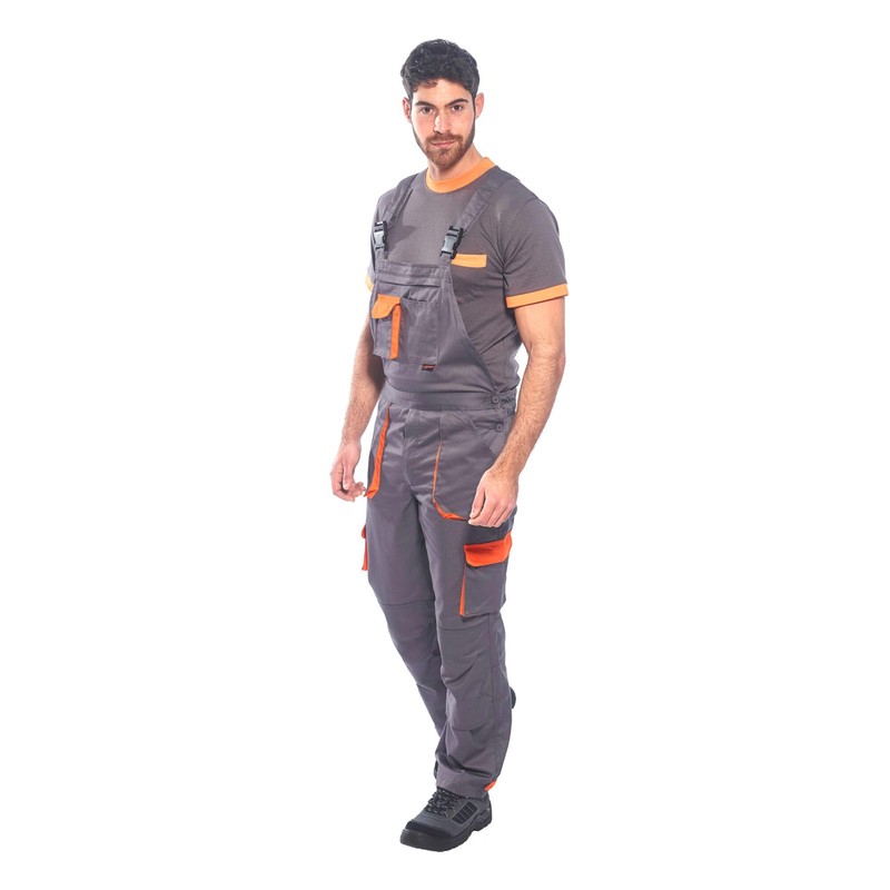 Portwest Portwest Texo Kontrast Latzhose, Größe: L, Farbe: Schwarz, TX12BKRL