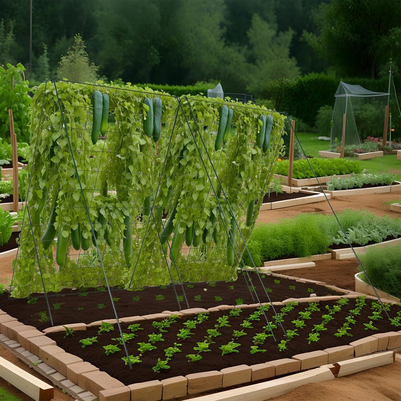 Toriexon Cucumber Trellis for Raised Bed, 48" L x 48"