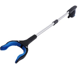 Home 32-Inch Pickup Tool Extra Long Handle Reach-Up Heavy-Duty Pickup Stick for Yard Debris Cleanup or Seniors Pickup Tool (Blue)