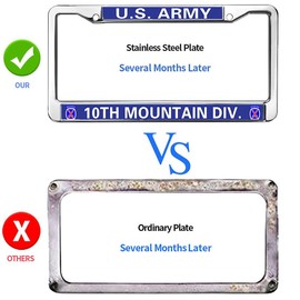 US Army License Plate Frame Custom 10th Mountain Division Rattle-Proof License Plate Frame US Army Power License Plate Frame Healing Gift for Army Solider