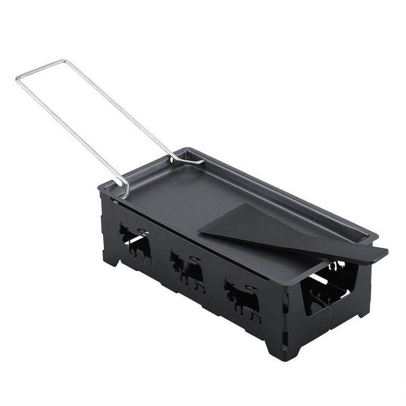 Cheese Raclette, Portable Foldable Non-Stick Cheese Rotaster Baking Tray Candlelight