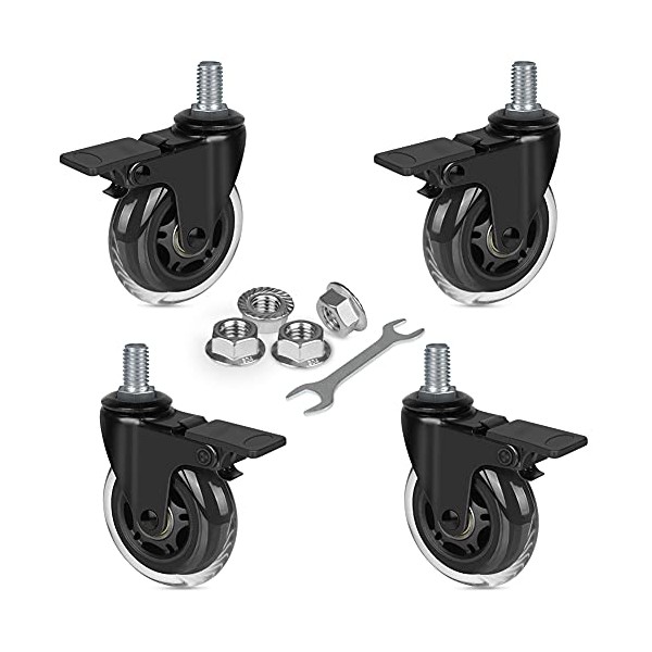 Hirate 3" Stem Swivel Casters Heavy Duty Lockable Casters 1/2"-13