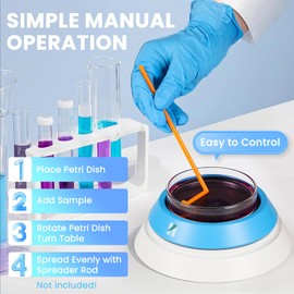 Huanyu Manual Petri Dish Revolving Table 60-150mm Plastic Glass Petri Dishes Spreader Turn Table Culture Dishes Coater Turntable for Lab Science Experiment Agar Spread-Plate Operation