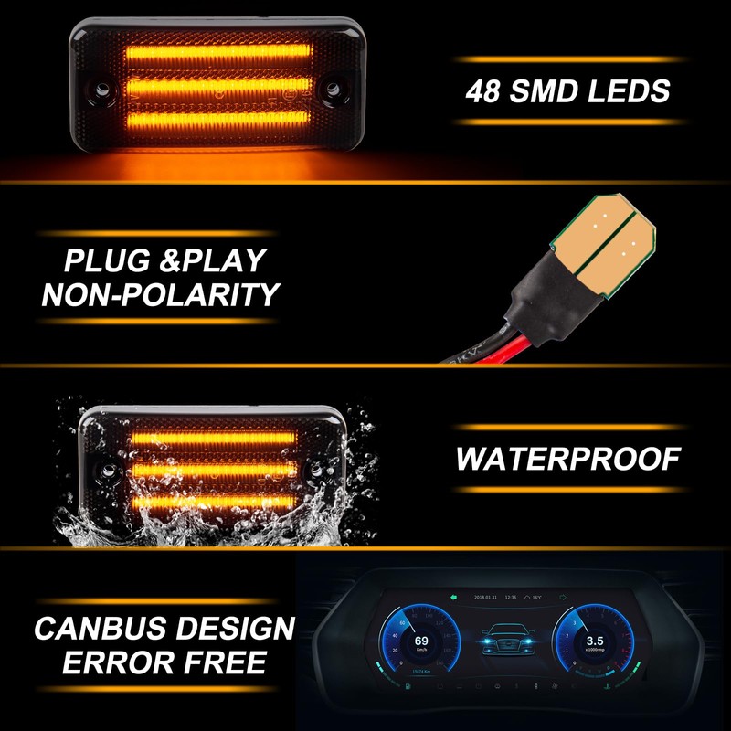 OZ-LAMPE LED Side Marker Light Side Indicator Indicator for Fiat
