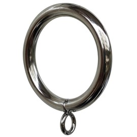 Curtain Ring Metal 42-Pcs 1.5 Inch Inner Diameter with Eyelets Fit Up to 1 1/4-Inch Rod Large Wire Diameter (Satin Nickel-42Pcs)