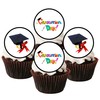Graduation Edible PREMIUM THICKNESS SWEETENED VANILLA, Wafer Rice Paper Cupcake