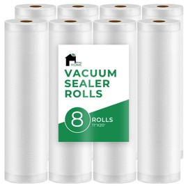EconoHome Heavy Duty Vacuum Seal Bags for Food - Commercial-Grade, Airtight & Leakproof Plastic Vacuum Storage Bags for Sous Vide, Meal Preparation, Processing & Dry Aging Meat - 11"x20' Roll, 8 Pack