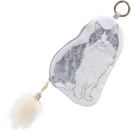 Cat All Cat Die Cut Pouch, Cat Goods, Present, Accessories, Pouch, Makeup Pouch, gray