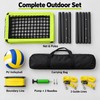 Adjustable Outdoor Volleyball Net System with Steel Poles, Ball, Pump,