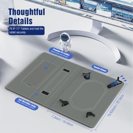 TiMOVO Universal Case for 10.1 Inch Android Tablet with Pen Loop, Lightweight & Foldable Stand Case with Hand Strap for All 9-11 Inch Touchscreen Tablets, Space Grey