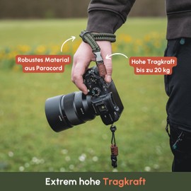 C-Rope Camera Hand Strap The Claw Hand-Woven Paracord Camera Strap with Quick Release System Olive Green