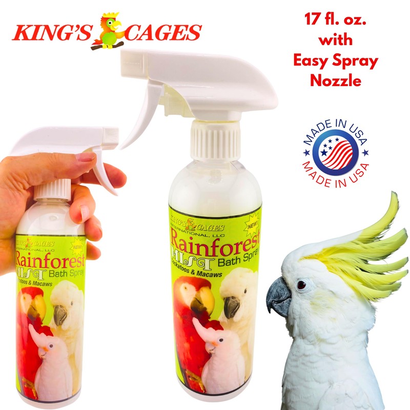 King's Cages Rainforest Mist White Spray 17 oz. Feather Conditioning