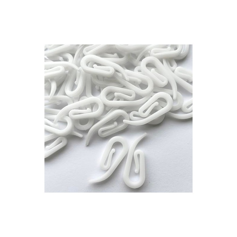 White Plastic Curtain Hooks For Heading Curtains, Window Curtains, Curtain